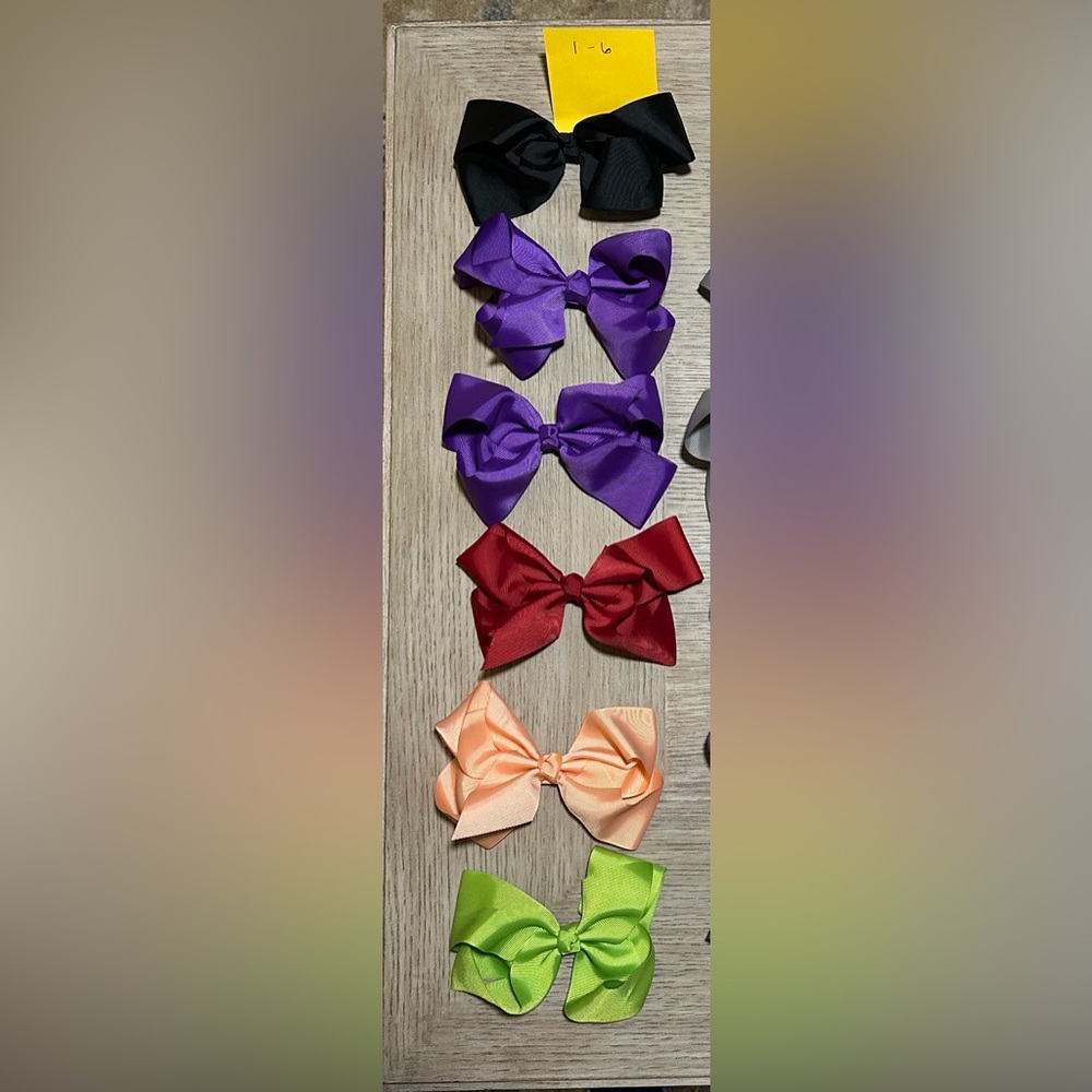 Ruffle Girl. 6” Grosgrain Ribbon Hair Bows w/ alligator clip.     Bows # 1-6
